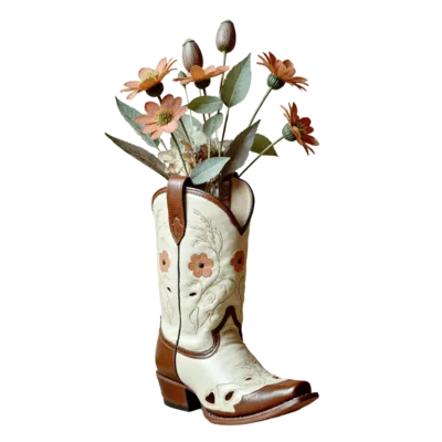 Bota vaquera con flores